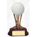 5" Resin Sculpture Award w/ Oblong Base (Golf Ball on Clubs)